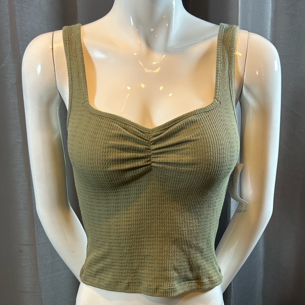 American Eagle Outfitters Sage Ribbed Tank Top
